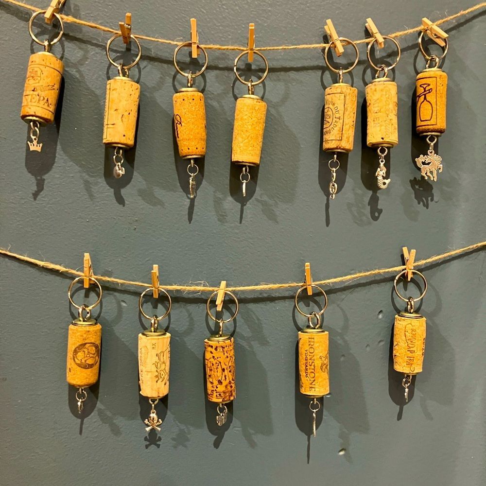 Set of 12 cork keychains with charms – perfect for a bachelorette party, NWOT